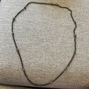 Black metal and black crystal necklace